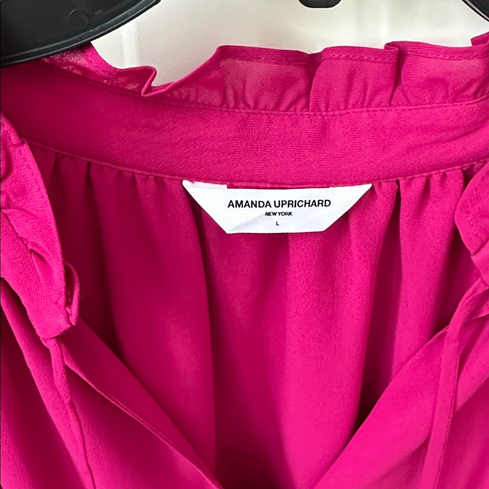 Amanda Uprichard Fuchsia Ruffle Blouse - Picture 3 of 3